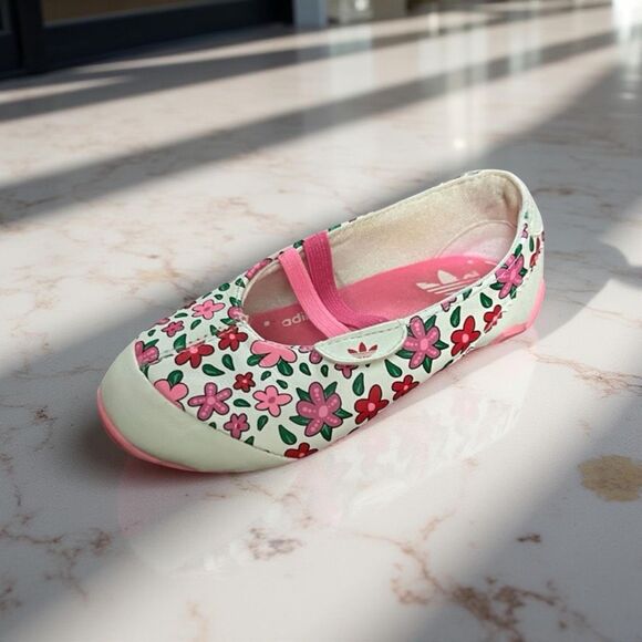 Adidas Toddler Floral Blossom Mary Jane Slip On Shoes Size 6 - Picture 1 of 8
